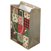 ヴィンテージパッチワークキルトクリスマス抱き枕 ミディアムペーパーバッグ (裏面アングル)