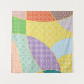 ヴィンテージパッチワークキルトパターンヴィンテージ装飾 タペストリー (正面(横))