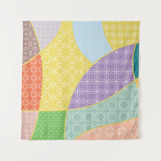 ヴィンテージパッチワークキルトパターンヴィンテージ装飾 タペストリー (正面)