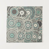 ヴィンテージパッチワークキルトパターン。ヴィンテージデコレティヴ タペストリー (正面(横))