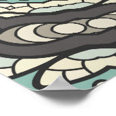 ヴィンテージパッチワークキルトパターン。ヴィンテージデコレティヴ ポスター (角)