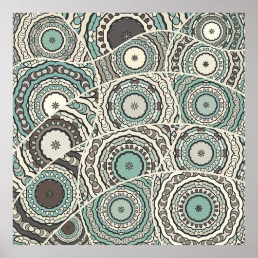 ヴィンテージパッチワークキルトパターン。ヴィンテージデコレティヴ ポスター (正面)