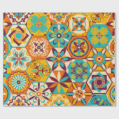 ヴィンテージパッチワークキルトパターン。ヴィンテージデコレティヴ ラッピングペーパー (フラット)