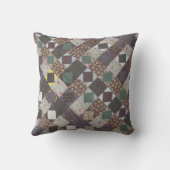 ヴィンテージパッチワークキルト古いファッションカントリー感じ クッション (裏面)