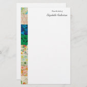 ヴィンテージパッチワークキルト文縁ど房具 便箋 (正面/裏面)