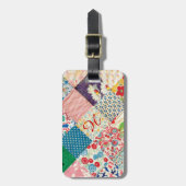 ヴィンテージパッチワークキルト荷物タグ ラゲッジタグ (正面縦)