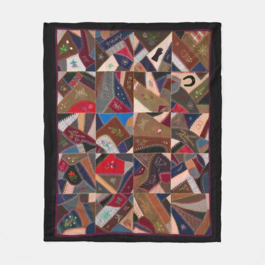 ヴィンテージパッチワーク熱狂するキルトデザイン フリースブランケット (正面)