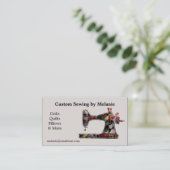 ヴィンテージパッチワーク裁縫機 名刺 (スタンド正面)