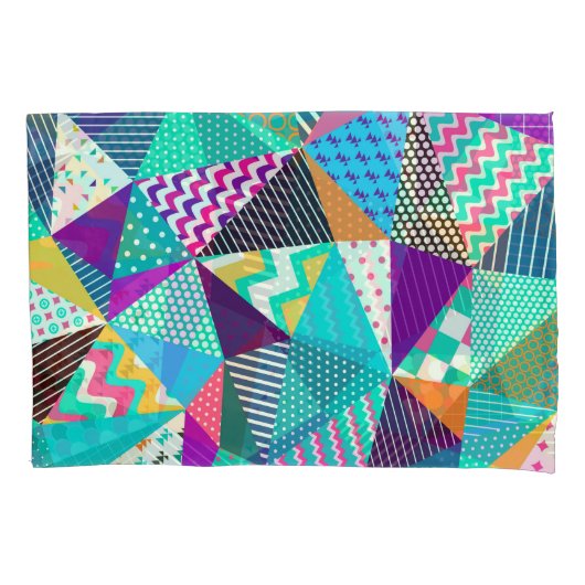 ヴィンテージパッチワーク装飾模様デザイン 枕カバー (正面)