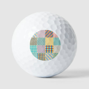 ヴィンテージパッチワーク:テキスタイルのシームレスな背景 ゴルフボール