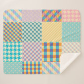 ヴィンテージパッチワーク：テキスタイルのシームレスな背景 シェルパブランケット (正面(横))