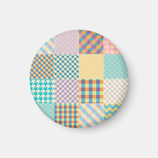 ヴィンテージパッチワーク：テキスタイルのシームレスな背景 マグネット (正面)