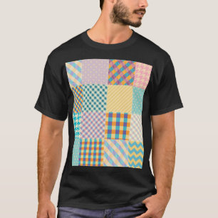 ヴィンテージパッチワーク:テキスタイルのシームレスな背景 Tシャツ