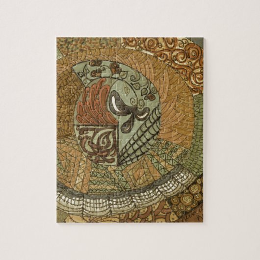 ヴィンテージパッチワーク – 茶 ジグソーパズル (縦)