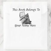 ヴィンテージパップアンドピアノ書名プレート 長方形シール (バッグ)