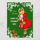 ヴィンテージパップクローバーズハッピーSt patricks dayドーター シーズンカード (正面/裏面)