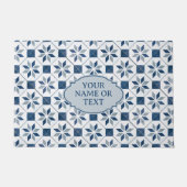 ヴィンテージパティオタイル – モロッコスタイルブルー ドアマット (正面)