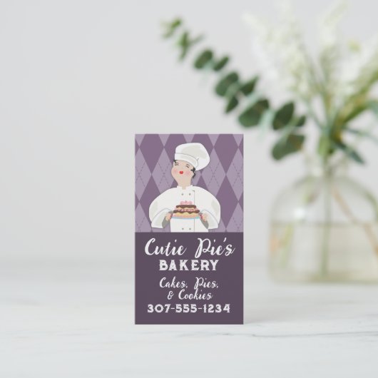 ヴィンテージパティシケーキベーカリーベーキング焼いた品 名刺 (スタンド正面)