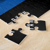 ヴィンテージパトカースターズストライプ旗モノグラム名 ジグソーパズル (側面)