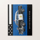 ヴィンテージパトカースターズストライプ旗モノグラム名 ジグソーパズル (縦)