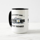 ヴィンテージパトカー名前をカスタムする マグカップ (正面左)