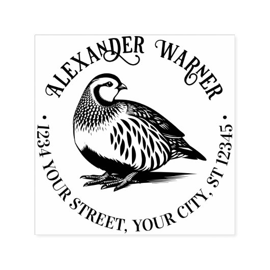 ヴィンテージパトリッジゲームバード#2名差出人住所 セルフインキングスタンプ (デザイン)