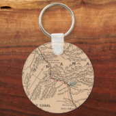 ヴィンテージパナマ運河の地図(1885) キーホルダー (正面)