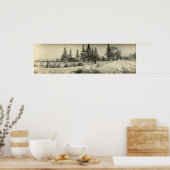 ヴィンテージパノラマウィンターシーンアットケリーズ島 ポスター (キッチン)