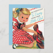 ヴィンテージパパの女の子ハッピーファーザーズ・デイ シーズンカード (正面/裏面)