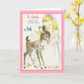 ヴィンテージパパの小さな女の子パパのデイカード カード (黄色い花)