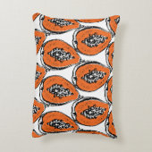 ヴィンテージパパイヤ炭スケッチ模様。 アクセントクッション (裏面(縦))