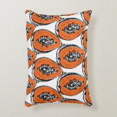 ヴィンテージパパイヤ炭スケッチ模様。 アクセントクッション (正面(垂直))