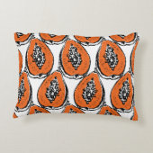 ヴィンテージパパイヤ炭スケッチ模様。 アクセントクッション (裏面)