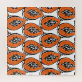 ヴィンテージパパイヤ炭スケッチ模様。 ジグソーパズル (横)