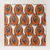 ヴィンテージパパイヤ炭スケッチ模様。 ジグソーパズル (縦)