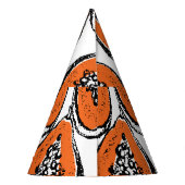 ヴィンテージパパイヤ炭スケッチ模様。 パーティーハット (裏面)