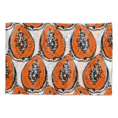 ヴィンテージパパイヤ炭スケッチ模様。 枕カバー (裏面)