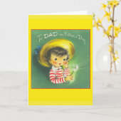 ヴィンテージパパ父の日のグリーティングカード カード (黄色い花)