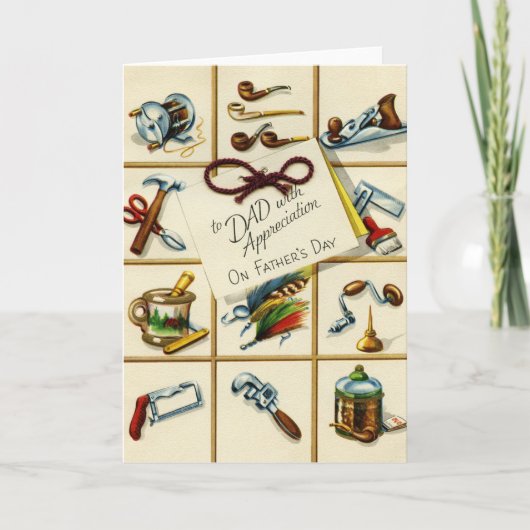 ヴィンテージパパ父の日のグリーティングカード カード (正面)