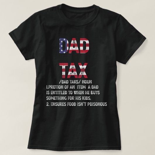 ヴィンテージパパ税おもしろい定義父の日 Tシャツ (デザイン正面)