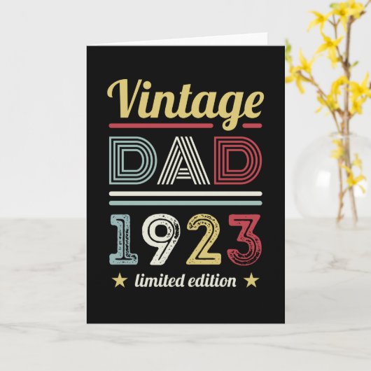 ヴィンテージパパ1923 100th誕生日ギフト男性レトロ カード (黄色い花)