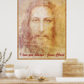 ヴィンテージパピルスポートレートのイエスキリスト癒し ポスター (キッチン)