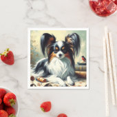 ヴィンテージパピロン絵画ドッグ スタンダードカクテルナプキン (インサイチュ)