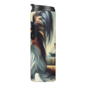 ヴィンテージパピロン絵画ドッグ タンブラー (回転右)