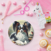 ヴィンテージパピロン絵画ドッグ ペーパープレート (パーティー)