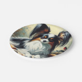 ヴィンテージパピロン絵画ドッグ ペーパープレート (アングル)