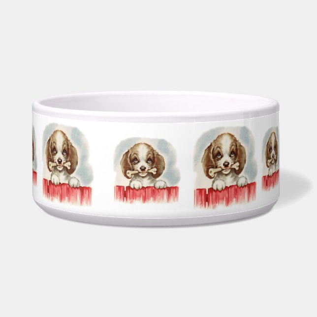 ヴィンテージパピーアートパピーと骨 ボウル (右)