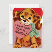 ヴィンテージパピーホールディングスハートバレンタイン シーズンポストカード (正面/裏面)