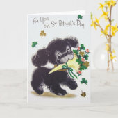 ヴィンテージパピー・セント・パトリックの日のグリーティングカード カード (黄色い花)