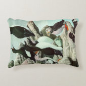 ヴィンテージパフィンと水中競技バード アクセントクッション (正面)